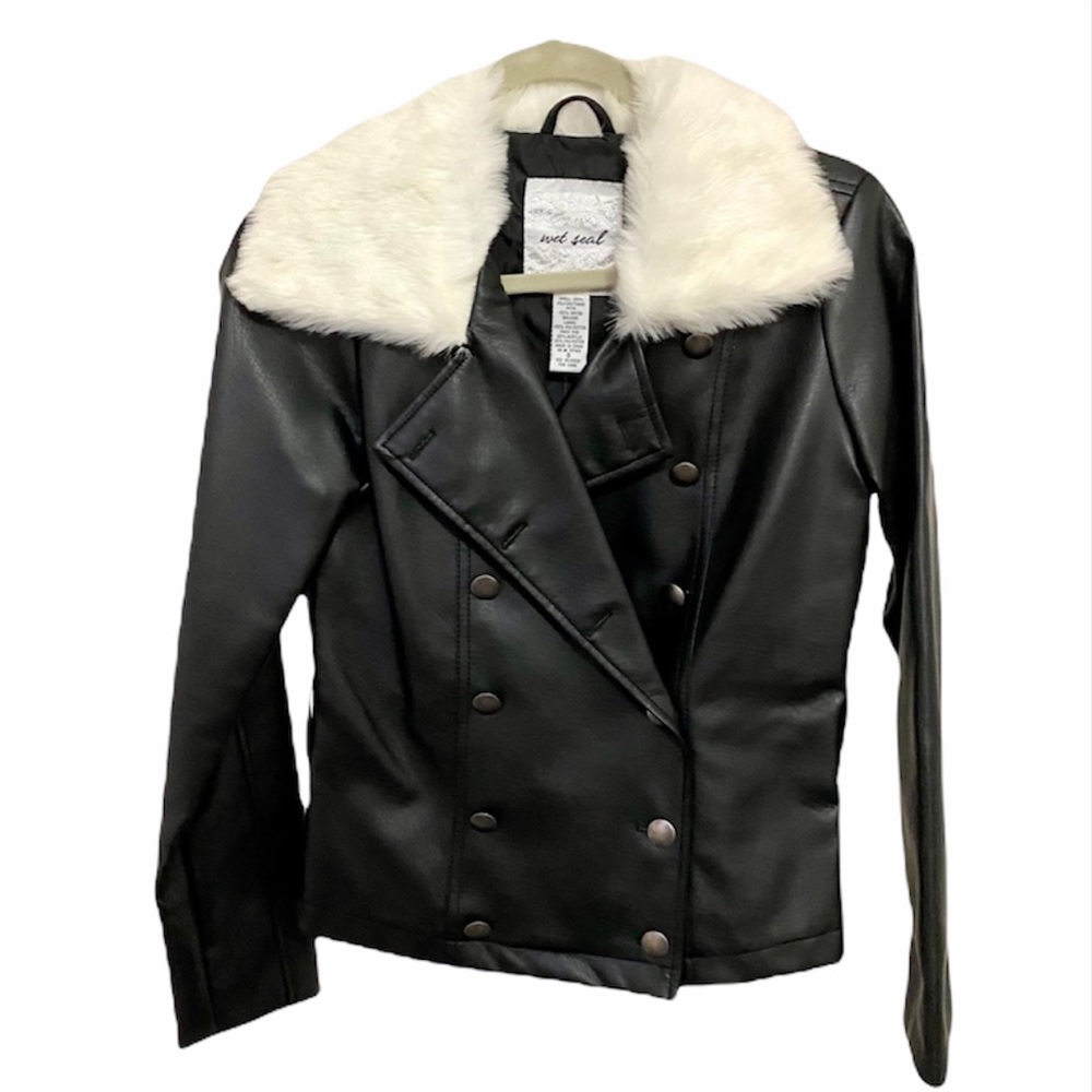 Faux fur leather jacket